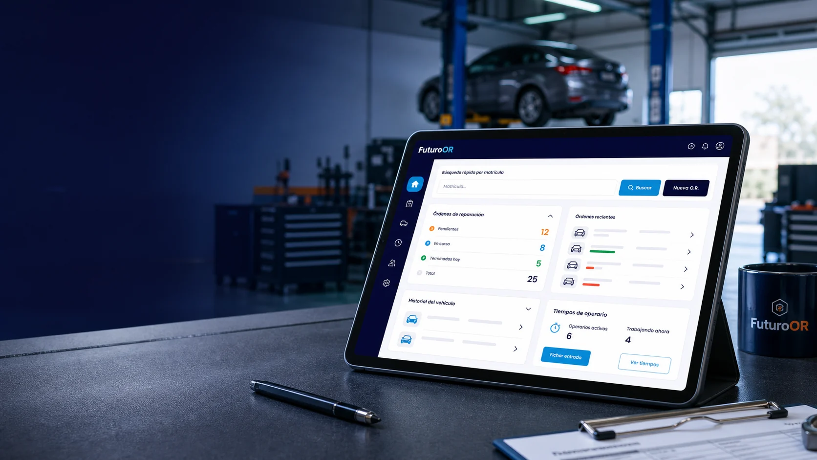 FuturoOR — App para tablet de gestión de taller mecánico